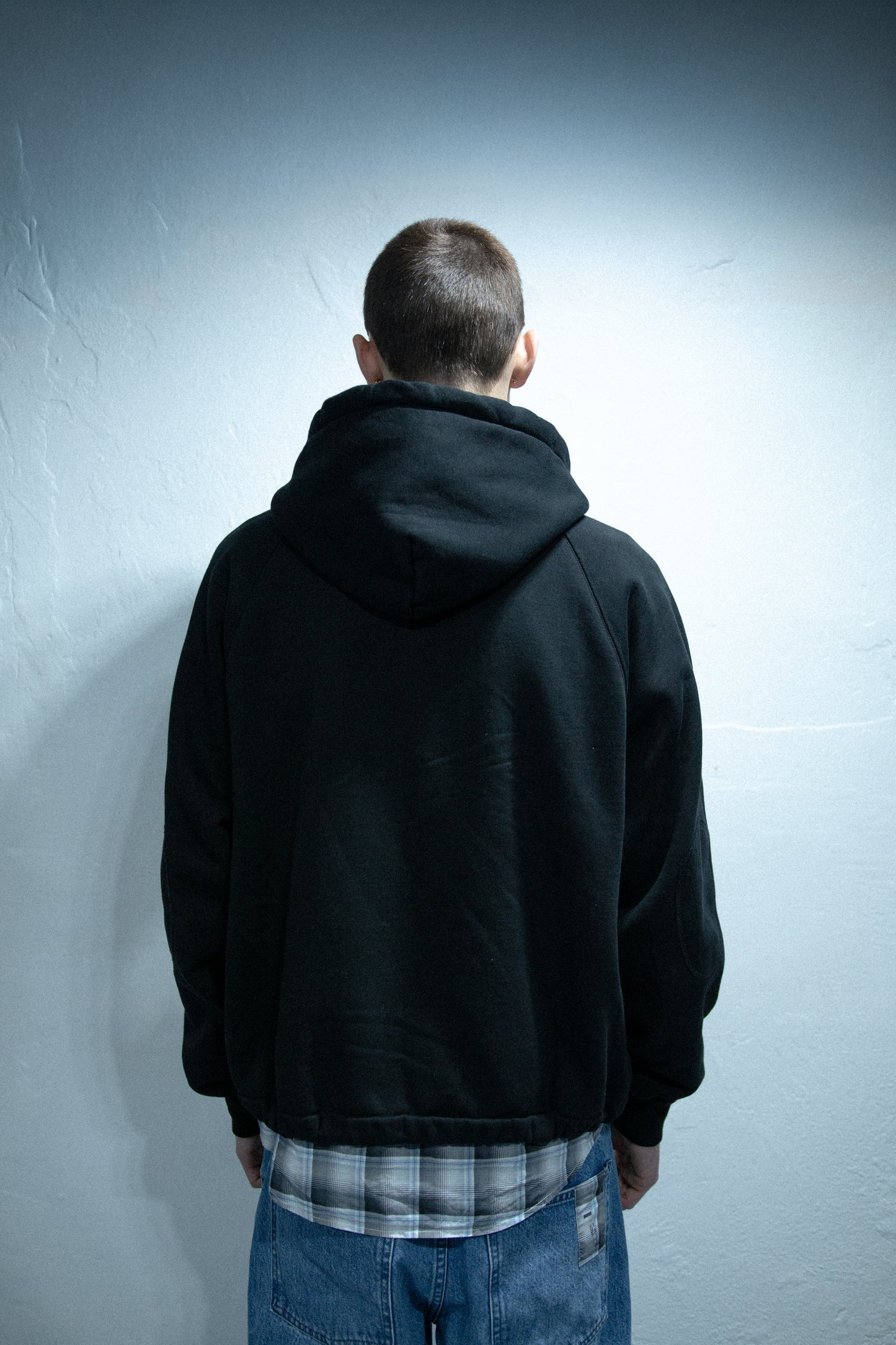 Cropped 2 way zip hoodie